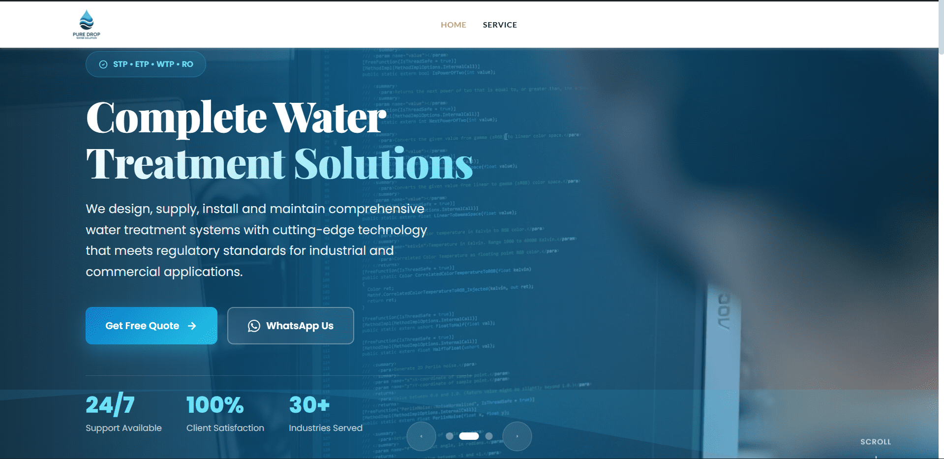 Pure Drop Water Solution